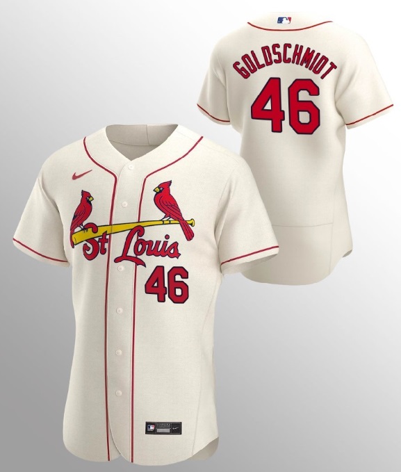 Men%27s St. Louis Cardinals #46 Paul Goldschmidt Cream Flex Base Stitched MLB Jersey Dzhi->san diego padres->MLB Jersey
